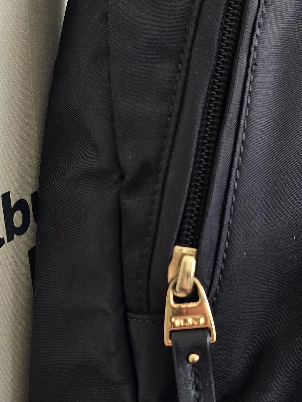 TUMI Voyageur Nadia Convertible Backpack Sling Bag Black Nylon Gold Hardware EX